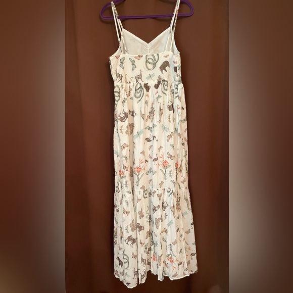 NWOT animal all over print snake Fauna maxi 100% cotton dress prairie boho L - Picture 7 of 16